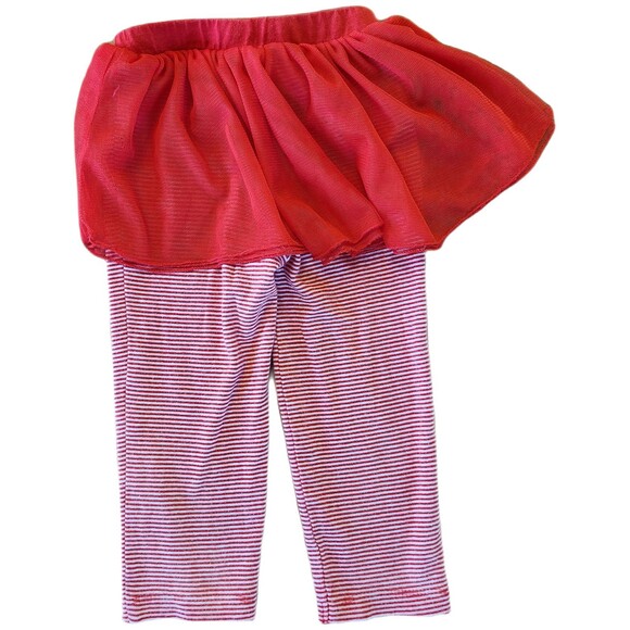 Carters Baby Girl 24M Red Tutu Leggings Christmas Striped Tulle Pants - Picture 3 of 4